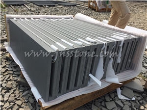 Hainan Grey Basalt Pool Coping / Sandblasted & Honed Pool Coping Tiles / Rebated Copers / Swimming Pool Tiles