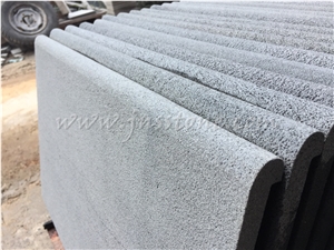 Hainan Grey Basalt Pool Coping / Sandblasted & Honed Pool Coping Tiles / Rebated Copers / Swimming Pool Tiles