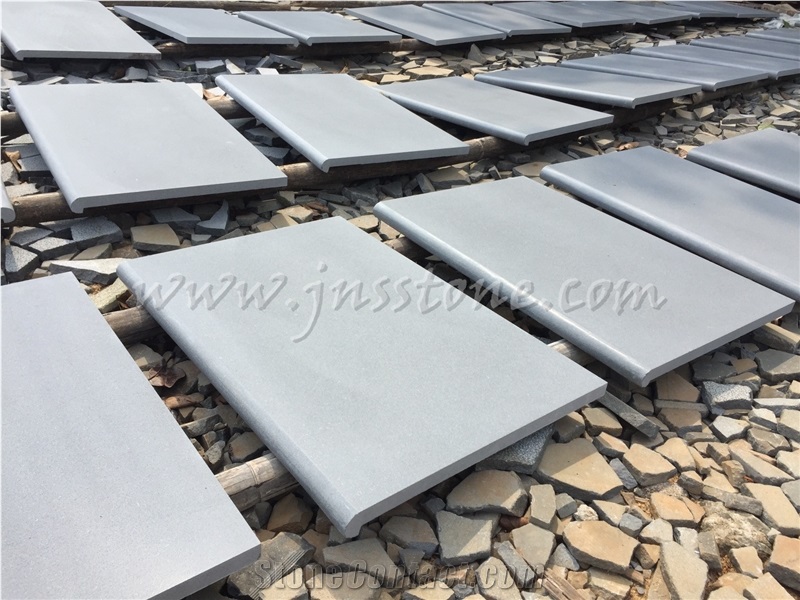 Hainan Grey Basalt Pool Coping / Sandblasted & Honed Pool Coping Tiles / Rebated Copers / Swimming Pool Tiles