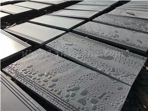 Hainan Honed + Sealed Grey Basalt Steps / China Grey Basalt Stairs / Basaltina / Basalto / Inca Grey / Bazalt / Basalto