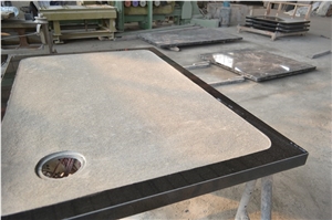 Square Black Granite Honed Shower Tray Stone Shower Panel for Bathroom G684 Tub Base Solid Surface Shower Base