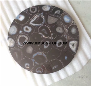 Black Agate Semi-Precious Stone Round Table Tops/Dark Black Semi Precious Table Tops/Black Agate Work Top/Semiprecious Stone Inlayed Tabletops/Table Top for Hotels& Villa&Restaurant/High Quality Black Agate Semi-Precious Stone Round Table Tops/Dark Black Semi Precious Table Tops/Black Agate Work Top/Semiprecious Stone Inlayed Tabletops/Table Top for Hotels& Villa&Restaurant/High Quality