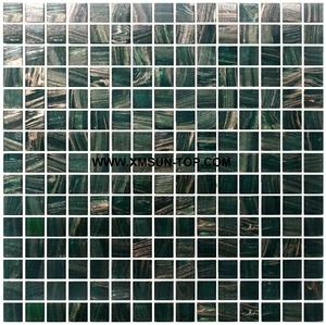 Green Glass Mosaic/Square Glass Mosaic/Mosaic Pattern/Floor Mosaic/Wall Mosaic/Polished Mosaic/Interior Decoration/Customized Mosaic Tile/Mosaic Tile for Bathroom&Kitchen&Hotel Decoration