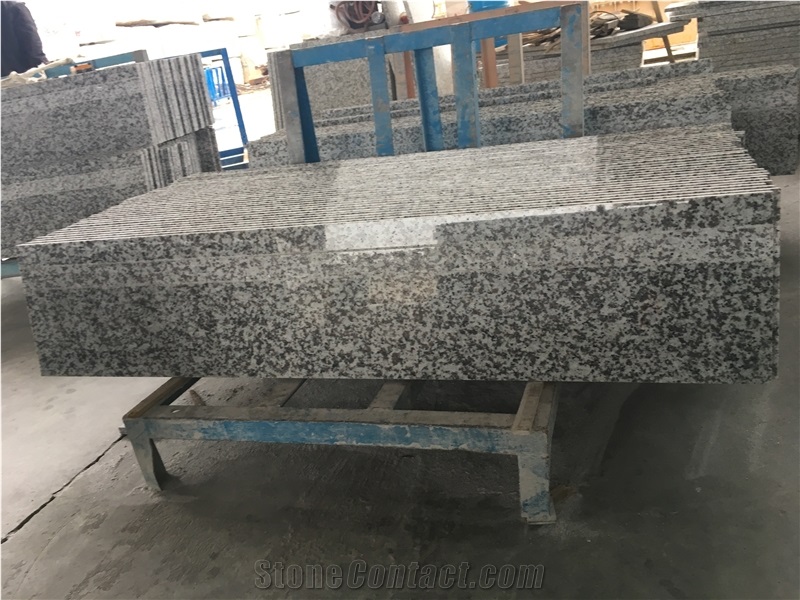 China White Granite G439 Steps&Risers&Stairs&Staircase&Stair Threshold, G439 White Granite Stair Threshold,Bianco White Granite,Stone Riser,White Stone Staircase,G439 Stair Treads