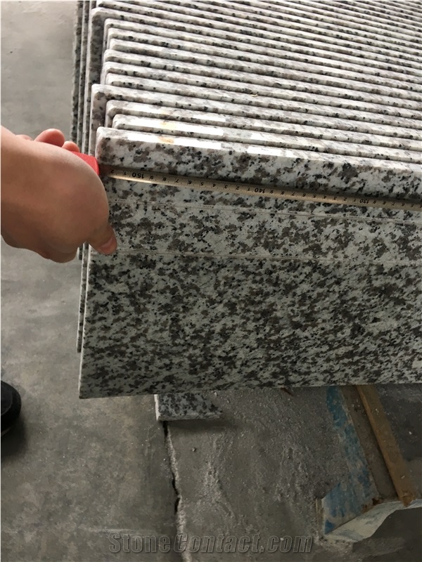 China White Granite G439 Steps&Risers&Stairs&Staircase&Stair Threshold, G439 White Granite Stair Threshold,Bianco White Granite,Stone Riser,White Stone Staircase,G439 Stair Treads