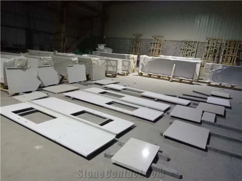 White Engineered Quartz Kitchen Countertops,Pure White Engineered Quartz Bar Tops,Pure White Quartz Stone Countertop,Pure White Quartz Kithen Island Top