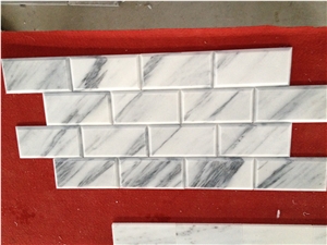 White Marble Mosaic,China White Jade Marble Mosaic,Han White Marble Mosaic,Chinese White Marble Mosaic,China Arabescato Marble Mosaic