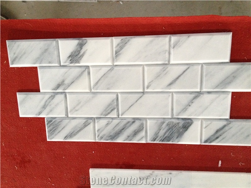 White Marble Mosaic,China White Jade Marble Mosaic,Han White Marble Mosaic,Chinese White Marble Mosaic,China Arabescato Marble Mosaic