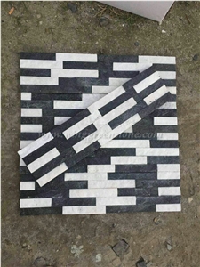 Black and White Quartzite Wall Cladding, Multicolor Culture Stone, Stacked Stone Veneer, Winggreen Stone Black and White Quartzite Wall Cladding, Multicolor Culture Stone, Stacked Stone Veneer, Winggreen Stone