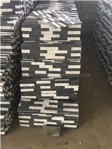 Black and White Quartzite Wall Cladding, Multicolor Culture Stone, Stacked Stone Veneer, Winggreen Stone