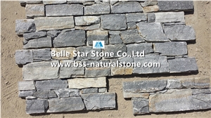 Blue Quartzite Cemented Stacked Stone,Quartzite Z Stone Cladding with Concrete Back,Quartzite Culture Stone,Natural Stone Wall Panels,Real Stone Veneer,Blue Quartzite Culture Stone,Outdoor Wall Clad
