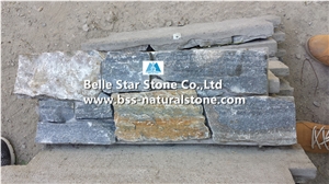 Blue Quartzite Cemented Stacked Stone,Quartzite Z Stone Cladding with Concrete Back,Quartzite Culture Stone,Natural Stone Wall Panels,Real Stone Veneer,Blue Quartzite Culture Stone,Outdoor Wall Clad