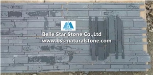China Black Riven Slate Mosaic,Charcoal Grey Split Face Slate Wall Mosaic,Carbon Black Slate Floor Mosaic,Dark Grey Slate Mosaic Pattern,Natural Slate Stone Mosaic,Black Mosaic Wall Tiles