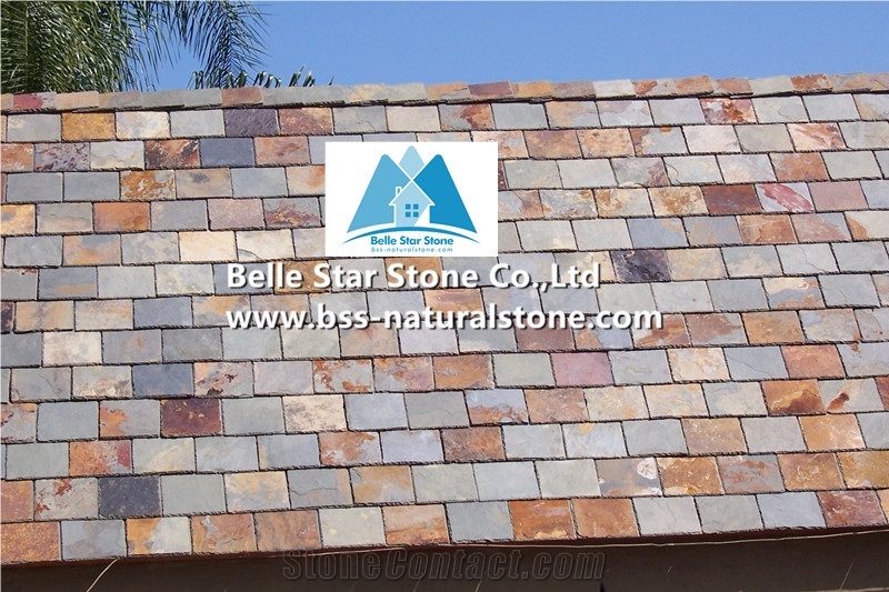China Multicolour Roofing Slate,Rusty Split Face Slate Roof Tiles,Sunset Slate Roofing,Autumn Rose Roof Slates,Copper Rust Slate Roofing Materials,Multicolor Slate Roof Shingles