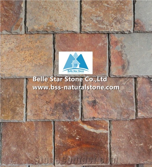 China Multicolour Roofing Slate,Rusty Split Face Slate Roof Tiles,Sunset Slate Roofing,Autumn Rose Roof Slates,Copper Rust Slate Roofing Materials,Multicolor Slate Roof Shingles