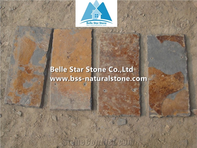China Multicolour Roofing Slate,Rusty Split Face Slate Roof Tiles,Sunset Slate Roofing,Autumn Rose Roof Slates,Copper Rust Slate Roofing Materials,Multicolor Slate Roof Shingles