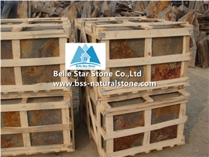 China Multicolour Roofing Slate,Rusty Split Face Slate Roof Tiles,Sunset Slate Roofing,Autumn Rose Roof Slates,Copper Rust Slate Roofing Materials,Multicolor Slate Roof Shingles