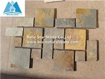 China Multicolour Slate Meshed Flagstone,Rusty Split Face Slate Flagstone Wall,Sunset Slate Flagstone Paving Set,Autumn Rose Slate Flagstone Patio,Copper Rust Slate Flagstone Walkway,Flagstone Pavers