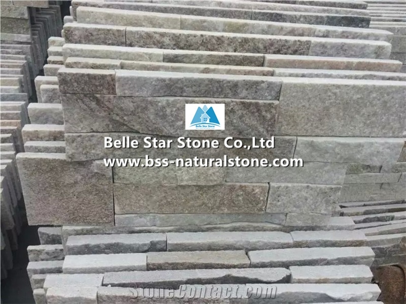 Gold Wooden Quartzite 18X35cm S Cut Stone Cladding,Natural Quartzite Thin Stone Veneer,Natural Stone Cladding,Quartzite Stacked Stone,Quartzite Culture Stone,Natural Stone Wall Panels,Ledgestone