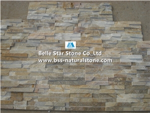 Oyster Split Face Grooved Slate Stacked Stone,White Gold Quartzite Ledgestone,Silver Sunset Quartzite Stone Cladding,Desert Gold Quartzite Culture Stone,Honey Golden Quartzite Stone Wall Panels