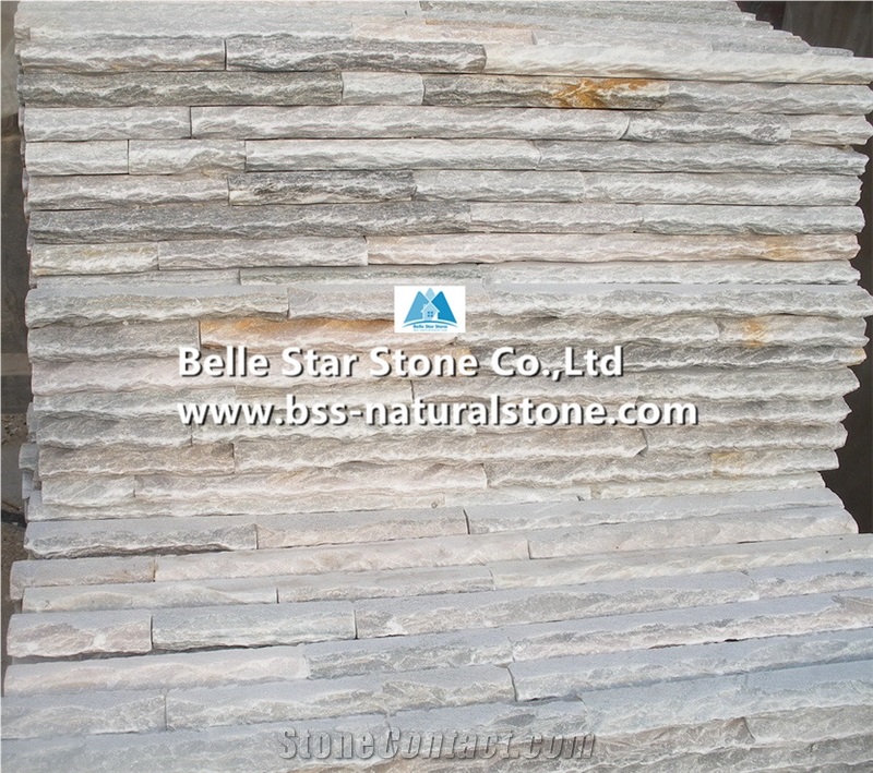 Oyster Split Face Peak Shape Slate Culture Stone,White Gold Quartzite Stacked Stone,Desert Gold Quartzite Ledgestone,Silver Sunset Quartzite Culture Stone,Honey Golden Quartzite Stone Cladding