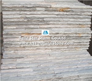 Oyster Split Face Peak Shape Slate Culture Stone,White Gold Quartzite Stacked Stone,Desert Gold Quartzite Ledgestone,Silver Sunset Quartzite Culture Stone,Honey Golden Quartzite Stone Cladding