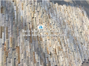 Oyster Split Face Slate Stacked Stone,White Gold Quartzite Culture Stone,Desert Gold Quartzite Ledge Stone,Honey Golden Quartzite Thin Stone Veneer,Silver Sunset Quartzite Z Stone Wall Panels 10x36