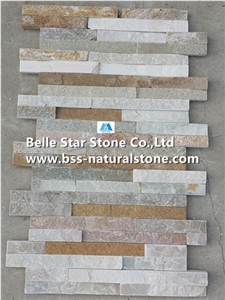 Oyster Split Face Slate Stacked Stone,White Gold Quartzite Culture Stone,Desert Gold Quartzite Ledge Stone,Honey Golden Quartzite Thin Stone Veneer,Silver Sunset Quartzite Z Stone Wall Panels 10x36