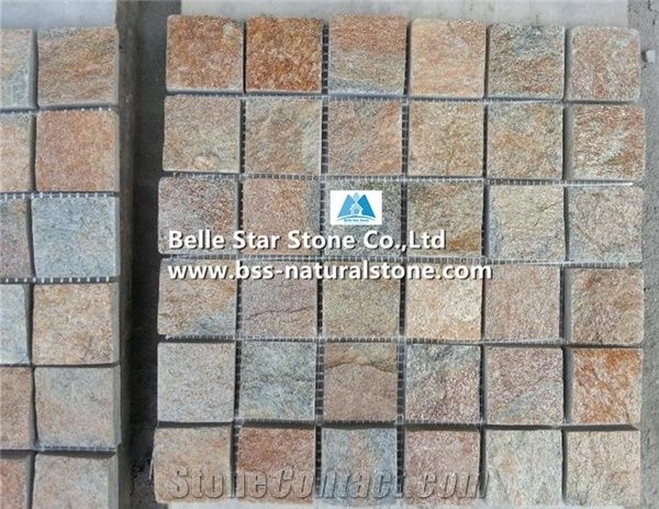 Rustic Quartzite Mosaic,Quartzite Wall Mosaic,Multicolor Quartzite Mosaic Pattern,Quartzite Floor Mosaic,Natural Quartzite Stone Mosaic,Rustic Mosaic Tiles,Interior Wall Mosaic Stone,Flamed Quartzite