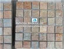 Rustic Quartzite Mosaic,Quartzite Wall Mosaic,Multicolor Quartzite Mosaic Pattern,Quartzite Floor Mosaic,Natural Quartzite Stone Mosaic,Rustic Mosaic Tiles,Interior Wall Mosaic Stone,Flamed Quartzite