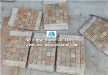 Rustic Quartzite Mosaic,Quartzite Wall Mosaic,Multicolor Quartzite Mosaic Pattern,Quartzite Floor Mosaic,Natural Quartzite Stone Mosaic,Rustic Mosaic Tiles,Interior Wall Mosaic Stone,Flamed Quartzite