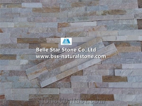 Silver Sunset Quartzite Thin Stone Veneer,Oyster Split Face Slate Culture Stone,White Gold Quartzite Ledgestone,Golden Honey Quartzite Stacked Stone,Desert Gold Quartzite Z Stone Panels,Stone Cladding