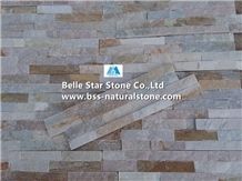 Silver Sunset Quartzite Thin Stone Veneer,Oyster Split Face Slate Culture Stone,White Gold Quartzite Ledgestone,Golden Honey Quartzite Stacked Stone,Desert Gold Quartzite Z Stone Panels,Stone Cladding