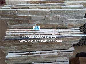 White Gold Quartzite Z Stone Cladding,Desert Gold Quartzite Culture Stone,Oyster Split Face Slate Ledgestone,Honey Golden Quartzite Stacked Stone,Silver Sunset Quartzite Stone Wall Panels