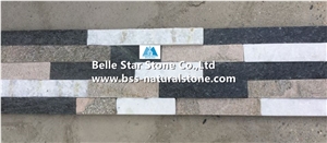 White Quartzite Mixed Black Quartzite and Pink Quartzite Stone Cladding,Quartzite Stacked Stone,Natural Stone Wall Panels,Quartzite Culture Stone,Multicolour Quartzite Ledge Stone,Stone Veneer