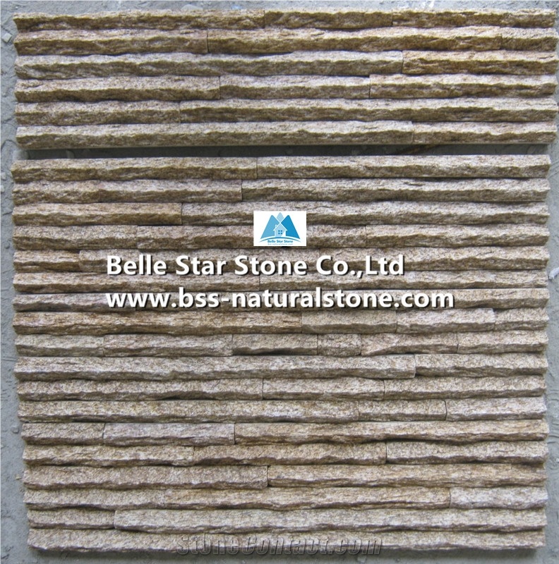 Yellow Granite Peak Shape Culture Stone,Yellow Granite Ledgestone,Yellow Granite Stacked Stone,Granite Stone Cladding,Granite Landscaping Wall Cladding,Yellow Stone Wall Panels,Granite Stone Veneer