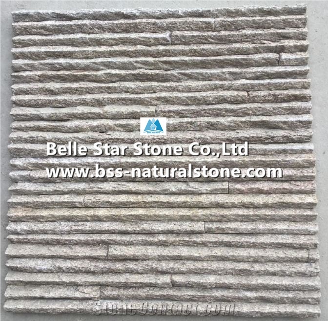 Yellow Granite Peak Shape Culture Stone,Yellow Granite Ledgestone,Yellow Granite Stacked Stone,Granite Stone Cladding,Granite Landscaping Wall Cladding,Yellow Stone Wall Panels,Granite Stone Veneer