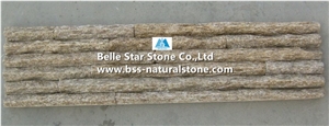 Yellow Granite Peak Shape Culture Stone,Yellow Granite Ledgestone,Yellow Granite Stacked Stone,Granite Stone Cladding,Granite Landscaping Wall Cladding,Yellow Stone Wall Panels,Granite Stone Veneer