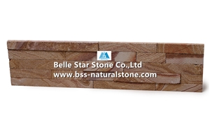 Yellow Wooden Sandstone Sawn-Cut Face Stone Cladding,Yellow Sandstone Stacked Stone,Yellow Stone Wall Panels,Sandstone Culture Stone,Sandstone Ledger Panels,Yellow Stone Veneer,Natural Wall Cladding