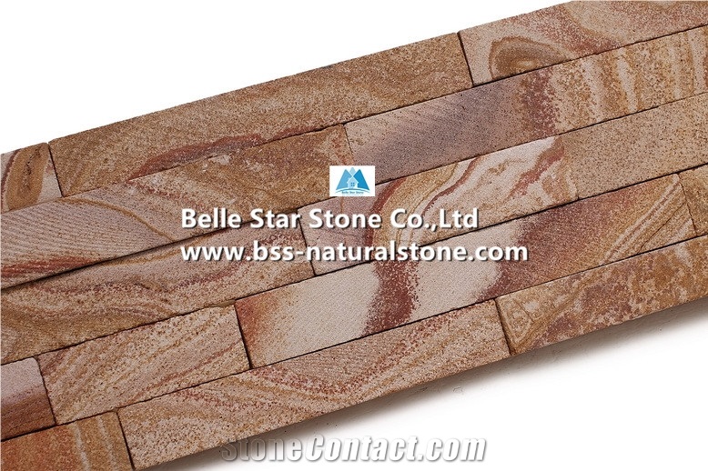 Yellow Wooden Sandstone Sawn-Cut Face Stone Cladding,Yellow Sandstone Stacked Stone,Yellow Stone Wall Panels,Sandstone Culture Stone,Sandstone Ledger Panels,Yellow Stone Veneer,Natural Wall Cladding