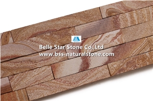Yellow Wooden Sandstone Sawn-Cut Face Stone Cladding,Yellow Sandstone Stacked Stone,Yellow Stone Wall Panels,Sandstone Culture Stone,Sandstone Ledger Panels,Yellow Stone Veneer,Natural Wall Cladding