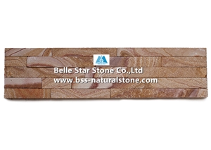 Yellow Wooden Sandstone Sawn-Cut Face Stone Cladding,Yellow Sandstone Stacked Stone,Yellow Stone Wall Panels,Sandstone Culture Stone,Sandstone Ledger Panels,Yellow Stone Veneer,Natural Wall Cladding
