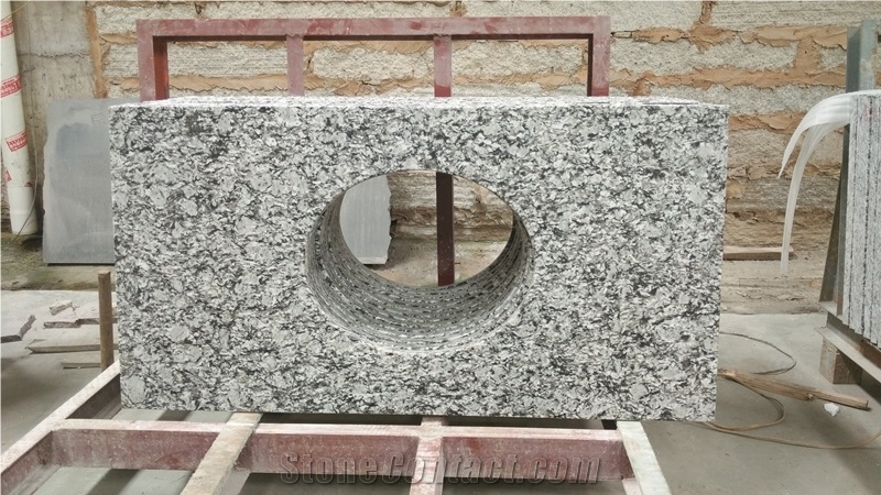 Seawave White Granite Vanity Top, Spary White Granite Bath Top,China White Granite Bathrom Vanity Tops