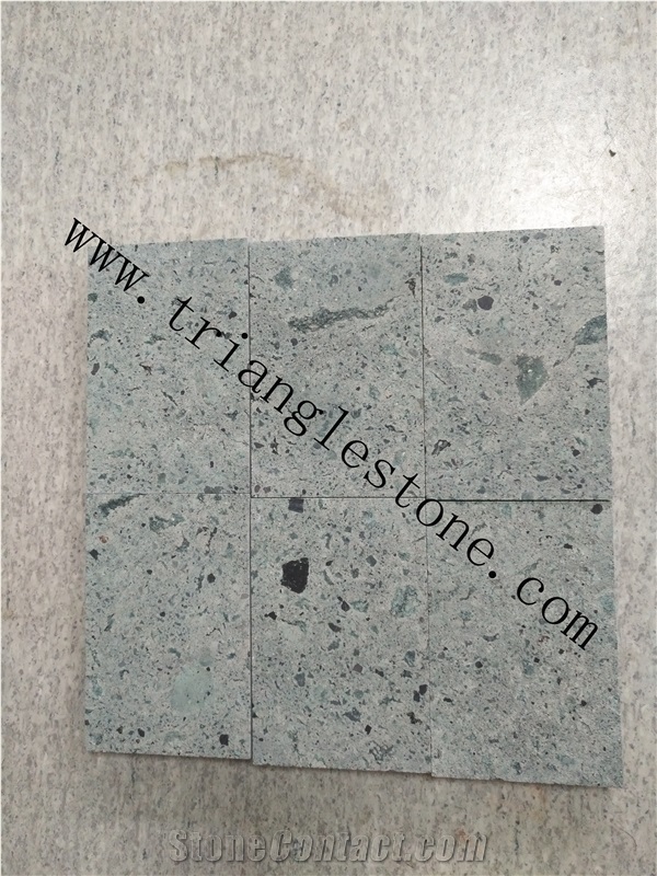 Peacock Green Stone Tiles for Pool Coping