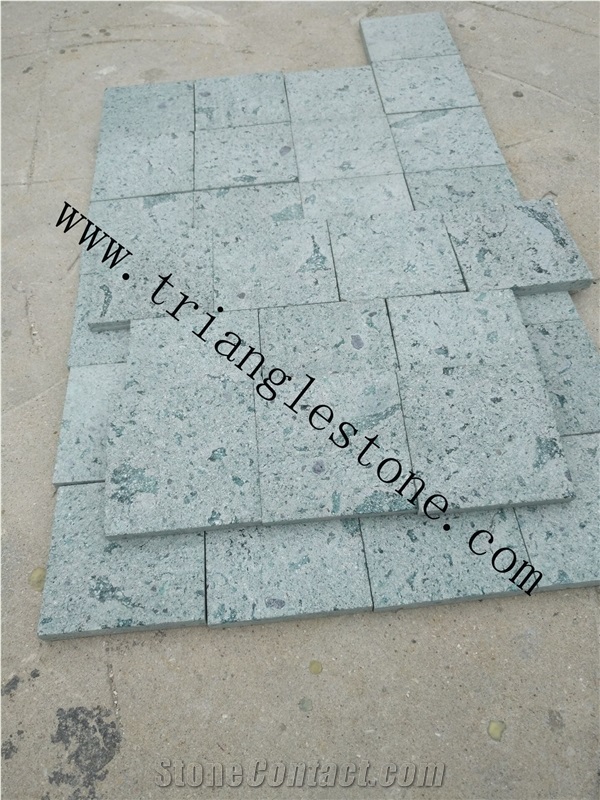 Peacock Green Stone Tiles for Pool Coping