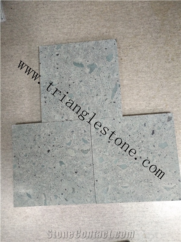 Peacock Green Stone Tiles for Pool Coping
