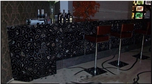 Black Agate Stone Slabs/ Trasparent Gemstone Slabs /Black Semi Precious Stone/ Wall Stone& Table Stone with Various Colors