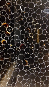Black Agate Stone Slabs/ Trasparent Gemstone Slabs /Black Semi Precious Stone/ Wall Stone& Table Stone with Various Colors