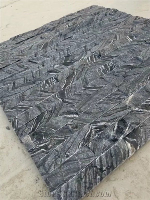 Black Wood Vein Marble Stone Veneer Ledge Stone