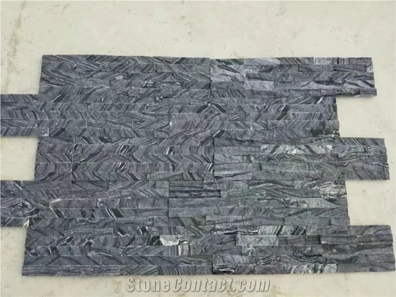 Black Wood Vein Marble Stone Veneer Ledge Stone